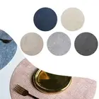 Set of 6 Easy Clean Round Placemats Waterproof and Reversible for Dining Tables