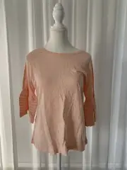 NEW Seed Heritage Womens Long Sleeve Top, Peach Colour, Size XS