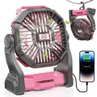DOWILLDO Camping Fan with LED Lantern 10400mAh Portable Rechargeable Battery ...