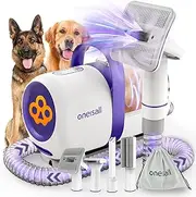 oneisall Dog Grooming Kit with 12 Kpa Vacuum,Dog Vacuum Groomer Suction 99% Pet Hair,Dog Vacuum Brushes,Dog Hair Remover for Shedding and Tangled Hairs