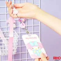 在飛比找蝦皮購物優惠-韓國大創 Sanrio 美樂蒂 伸縮卡套 附頸繩 滑蓋 PU