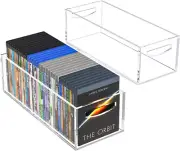 DVD/CD Storage Box 2 Packs, Acrylic Storage Container for Blu-Rays, Small Books/
