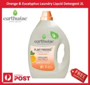 New Earthwise Orange & Eucalyptus Laundry Liquid Washing Detergent 2L + FreeShip