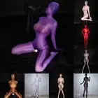 Oily Shiny Bodysuit Crotchless Lingerie Baotou Design Brand New Nylon Fabric