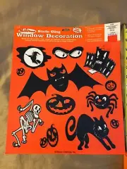 NEW VINTAGE GIBSON HALLOWEEN STATIC CLING WINDOW DECOR 14" X 12"