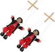 FOYTOKI 2Pcs Wooden Marionette Puppets for Adorable Pirate String Puppet Dolls Creative Playthings for Boys and Enhance Imagination and Fine Motor Skills