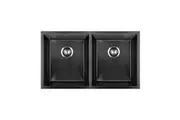 Welba Kitchen Sink Stainless Steel Basin Double Black