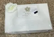 Court Of Versailles 400 Dejeuner Embroidered Q Flat Sheet 100% Pima Cotton White