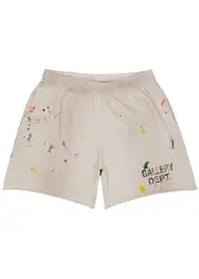 Gallery Dept. Insomnia Paint-splattered Cotton Shorts - Beige - XL XL