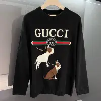 在飛比找Yahoo!奇摩拍賣優惠-義大利奢侈時裝品牌Gucci鬥牛犬長袖針織衫 代購