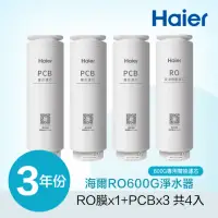 在飛比找momo購物網優惠-【Haier 海爾】RO淨水器600G專用濾芯三年份(RO*