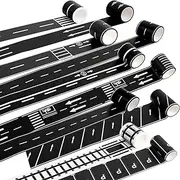 10 Rolls Kids Road Tape Set Highway Road Tape Traffic Track Railway Tape Black Parking Spot Tape for Kids Birthday Racing Themed Party Decor, 10 Styles