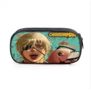 o693 chainsaw man Polyester double pen case Vertical square large capacity stationery case fgy693