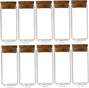 CORHAD 10pcs Small Glass Vials with Cork Stopper Multi Function Wish Bottles for Keepsakes Miniature Glass Containers for Candies Decorations Crafts and More