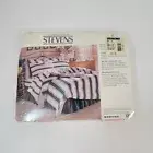 New VTG Celebration Stevens Twin Flat Sheet Pink white stripes 200 thread
