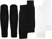 Milisten 3Pairs Football Shin Socks Breathable Knitted Calf Sleeves for Soccer Shin Guards High Elasticity Moisture Wicking Support for Teens and Adults Durable Training Gear