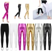 YiZYiF Kids Girls Ballet Jazz Dance Shiny Leotard Pants Yoga Stirrup Tights