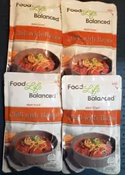 4 Packs - Food Life Balanced - CHILI w/ BEANS - 15 oz - Ready to Eat - Ex 1/2027