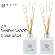 2 x Tilley Reed Diffusers SANDALWOOD & BERGAMOT 150ml Authentic