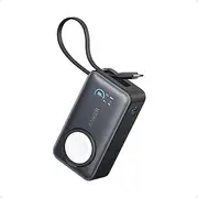 Anker MagGo Power Bank for Apple Watch, Officially Certified 10,000mAh Compact Battery Pack with Built-in USB-C Cable, 35W Max, for iPhone 15 Series, Samsung, iPad, AirPods, and More(Black)