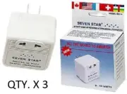 3x Seven Star 50w Step Up Transformer Power Voltage Converter 110v to 220v