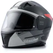 Naca NF01B Black Grey Red Full Face Helmet