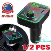 1/2PCS Car Bluetooth FM Transmitter Wireless USB Charger MP3 Player Handsfree VN