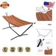 Versatile 2-Person Hammock with 10FT Stand – Ideal for Indoor & Outdoor Use