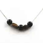 Stones And Minéraux. Necklace Beads Black Agate 8 MM + Opal Boulder D'Australi