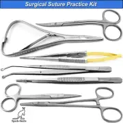 Surgical Suture Practice Training Kit Needle Holders Forceps Tweezers Scissors