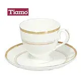 在飛比找遠傳friDay購物優惠-Tiamo 骨瓷咖啡杯盤組2客200cc(HG3218)