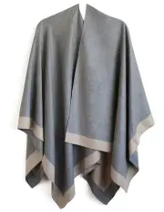 [Morgan & Taylor] Leonora Poncho in Camel and Grey