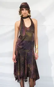 [SIEDRÉS] Raye Halter Satin Dress