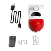 2X(Solar Infrared Detector Sound Light Siren Ct80Wr Remote Control DC Wire D9A1)