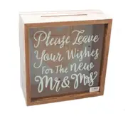 Decorative Wooden WISHING WELL Wedding Engagement Card Box