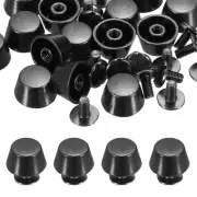 12mm Purse Handbag Feet, 15 Sets Round Flat Studs, Gun Black