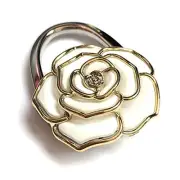 Elesa Miracle Purse Hook Foldable Handbag Hanger, Folding Table White Flower