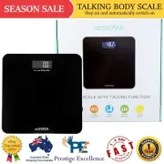 actiVIVA Voice Talking Body Scale Digital LCD Display Body Weight Bathroom Black