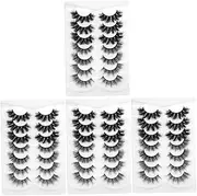 LALAFINA 28 Pairs Eyelashes Lashes Full False Lashes Fluffy Spiky Lashes Manga Lashes Cluster Strip Lashes Natural Look Wispy Clear Lash Band Miss Accessories Fiber Magnetic