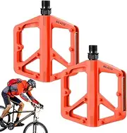 Flat Pedals,Mountain Bike Pedals Flat - Reflective Replacement Stepper With 10 Anti-Skid Pins For Home Seniors Indoor Gym Cardio Cycling Outdoor