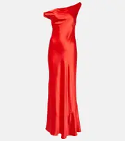 [Staud] Staud Ashanti one-shoulder satin gown AU 14 red