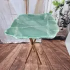 Natural Green Quartz Side Table - Crystal Stone End Table - Crystal Geode Table