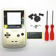 Gametown Full Housing Shell Case Cover Pack with Screwdriver for Nintendo Game boy Color GBC Repair Part-Gold Pikachu