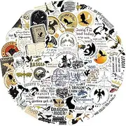 Aiwuding 100PCs Fourth Wing Stickers Pack, Dragon Stickers, Basgiath War College Aesthetic Vinyl Decal for Hydro Flask, Laptop, Water Bottle, Kids, Toddlers, Teens (Wing)