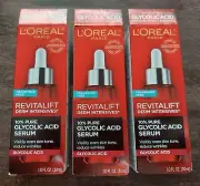 NEW L'Oreal Paris Revitalift Derm Intensives Glycolic Acid Serum - LOT OF 3