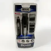 Wahl Beard Battery Trimmer 9 Cutting Lengths With Bonus Nose & Ear Trimmer - NEW