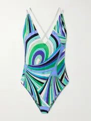 [PUCCI] PUCCI - Iride Printed Swimsuit - Blue - large large Blue