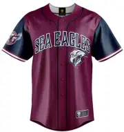 Manly Sea Eagles NRL Mens Slugger Baseball Shirt Sizes S-5XL BNWT