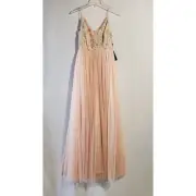 Adrianna Papell NWT Cluny Sequin Lace Tulle Spaghetti Strap Dress Womens Size 0