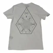 Volcom Mens Modern Fit Space Time Geometric Short Sleeve T-Shirt White Small NWT